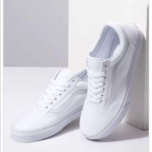 Vans canvas old school white shoes size 10